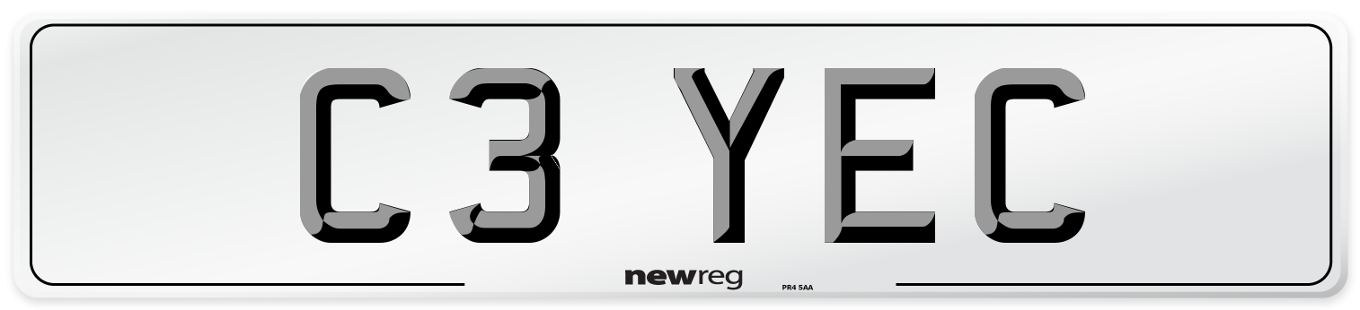C3 YEC Number Plate from New Reg